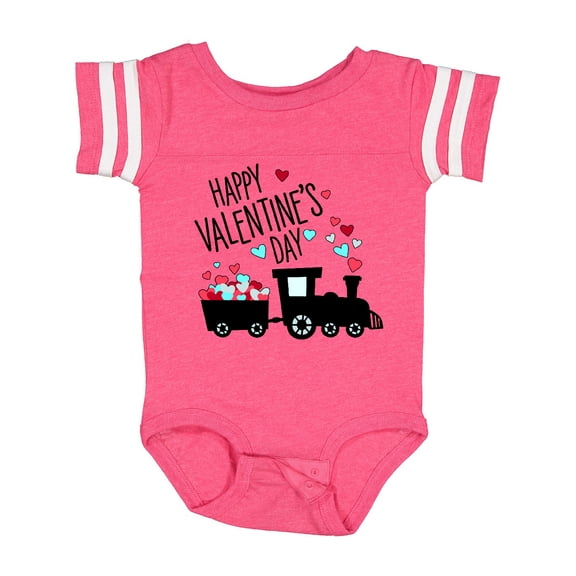 Inktastic Happy Valentine's Day- Train Boys or Girls Baby Bodysuit