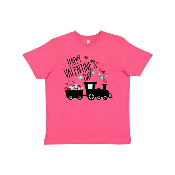 Inktastic Happy Valentine's Day Train Youth T-Shirt