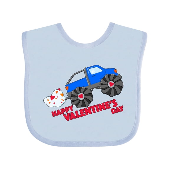 Inktastic Happy Valentine's Day-monster Truck Boys or Girls Baby Bib