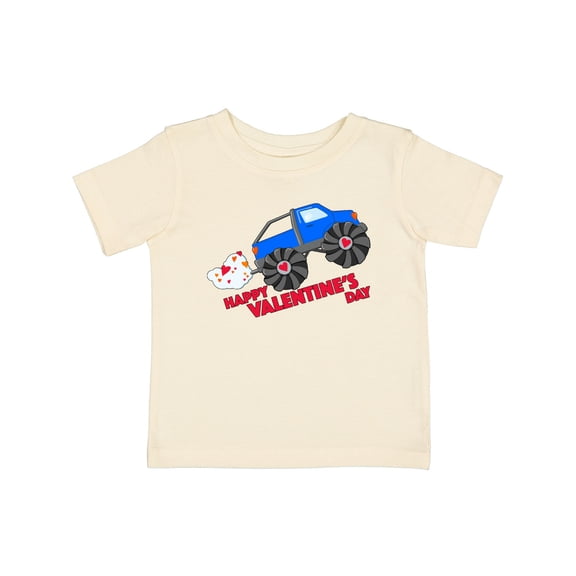 Inktastic Happy Valentine's Day-monster Truck Boys or Girls Baby T-Shirt