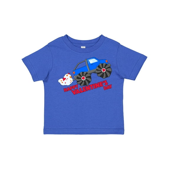 Inktastic Happy Valentine's Day-monster Truck Boys or Girls Toddler T-Shirt