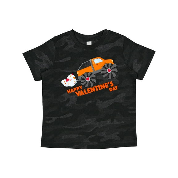 Inktastic Happy Valentine's Day-monster Truck Boys or Girls Toddler T-Shirt