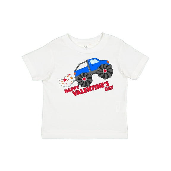 Inktastic Happy Valentine's Day-monster Truck Boys or Girls Toddler T-Shirt