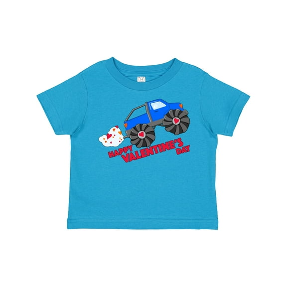 Inktastic Happy Valentine's Day-monster Truck Boys or Girls Toddler T-Shirt