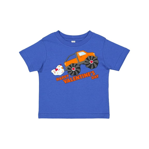 Inktastic Happy Valentine's Day-monster Truck Boys or Girls Toddler T-Shirt