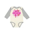thumbnail image 1 of Inktastic Happy Valentine's Day with Hearts Boys or Girls Long Sleeve Baby Bodysuit, 1 of 5