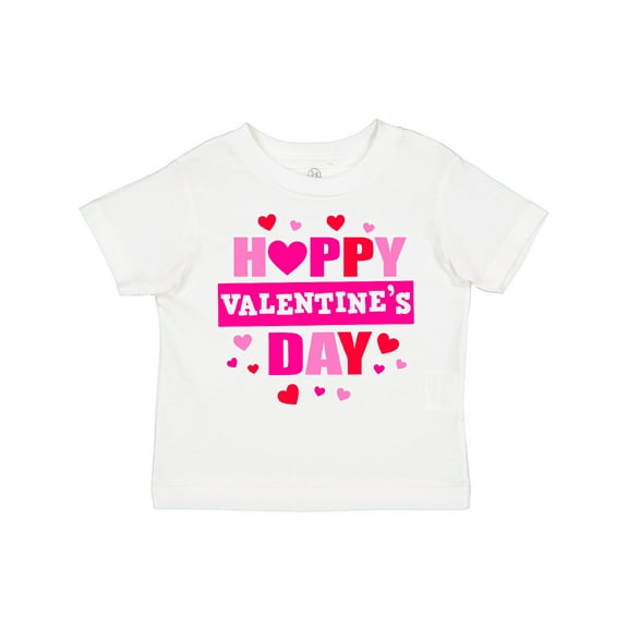 Inktastic Happy Valentine's Day with Hearts Boys or Girls Toddler T-Shirt