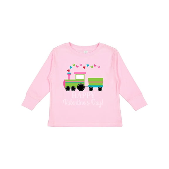 Inktastic Happy Valentines Day Childs Train Boys or Girls Long Sleeve Toddler T-Shirt