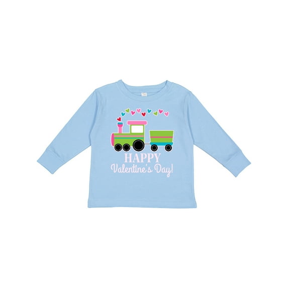 Inktastic Happy Valentines Day Childs Train Boys or Girls Long Sleeve Toddler T-Shirt