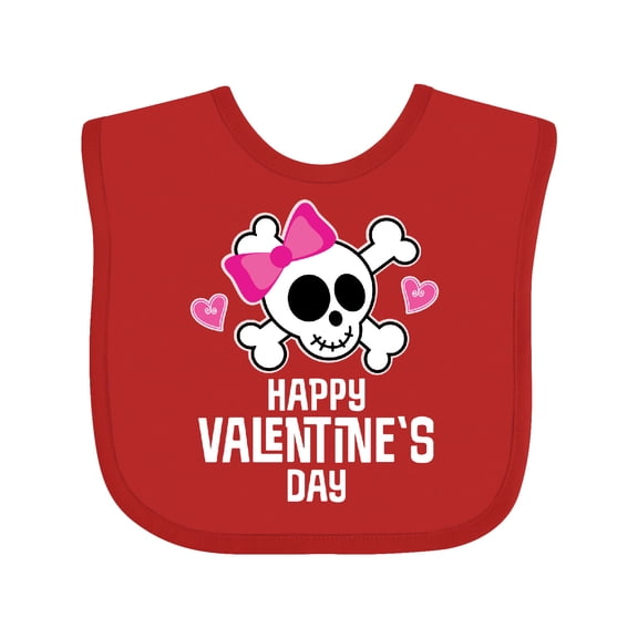 Inktastic Happy Valentines Day Girls Skull Girls Baby Bib