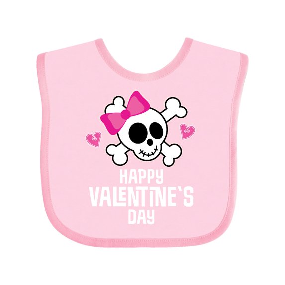 Inktastic Happy Valentines Day Girls Skull Girls Baby Bib