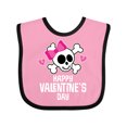 thumbnail image 1 of Inktastic Happy Valentines Day Girls Skull Girls Baby Bib, 1 of 4