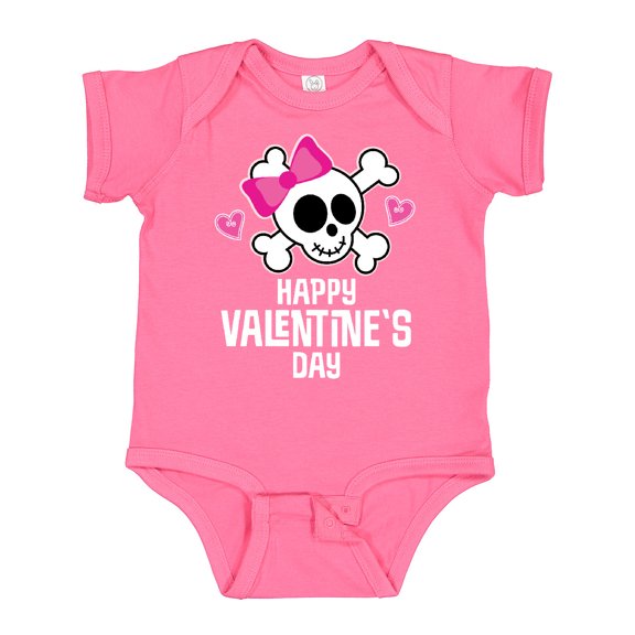 Inktastic Happy Valentines Day Girls Skull Girls Baby Bodysuit