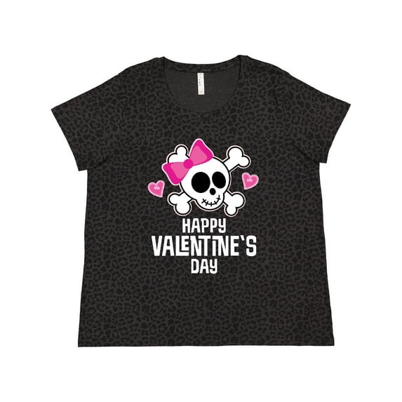 Inktastic Happy Valentines Day Girls Skull Women's Plus Size T-Shirt