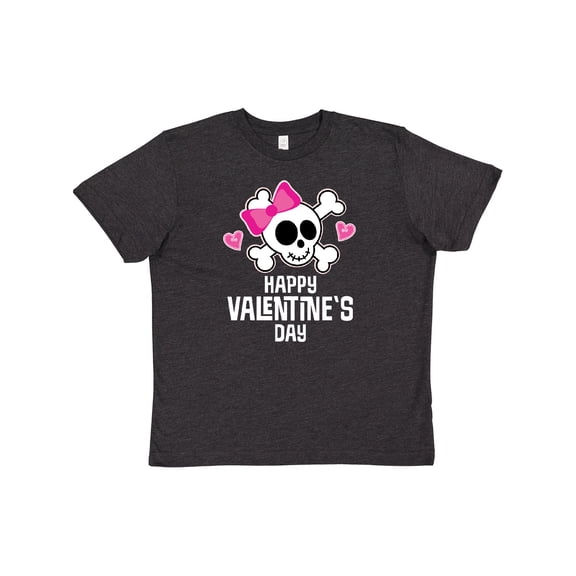 Inktastic Happy Valentines Day Girls Skull Youth T-Shirt