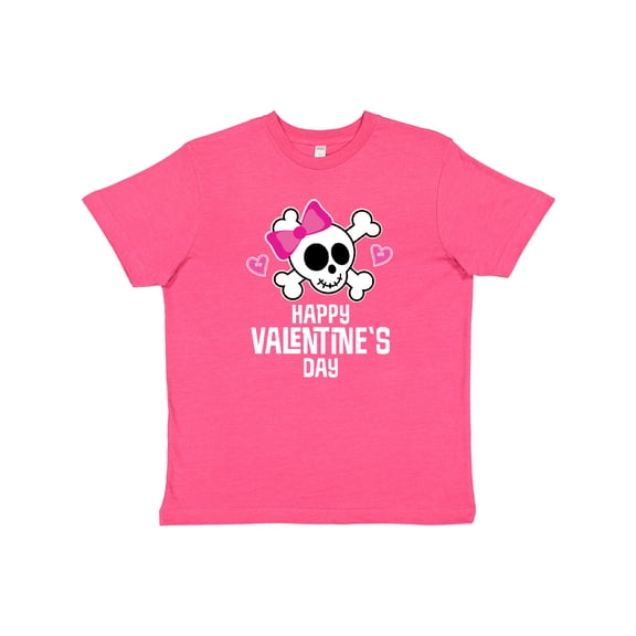 Inktastic Happy Valentines Day Girls Skull Youth T-Shirt