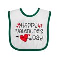 thumbnail image 1 of Inktastic Happy Valentines Day Red Hearts and Arrow Boys or Girls Baby Bib, 1 of 4