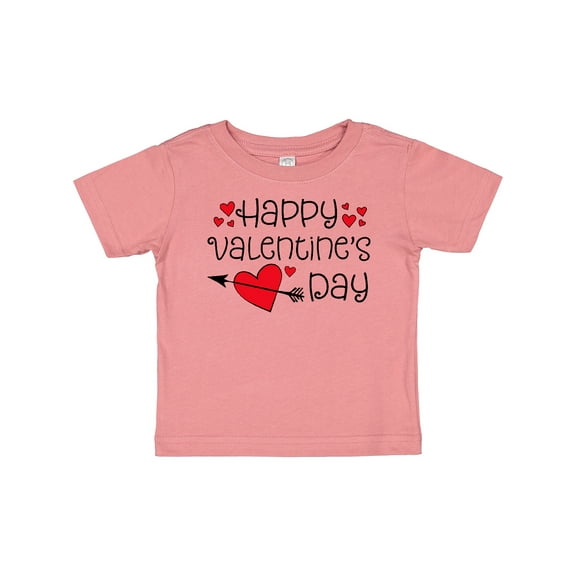 Inktastic Happy Valentines Day red hearts and arrow Boys or Girls Baby T-Shirt