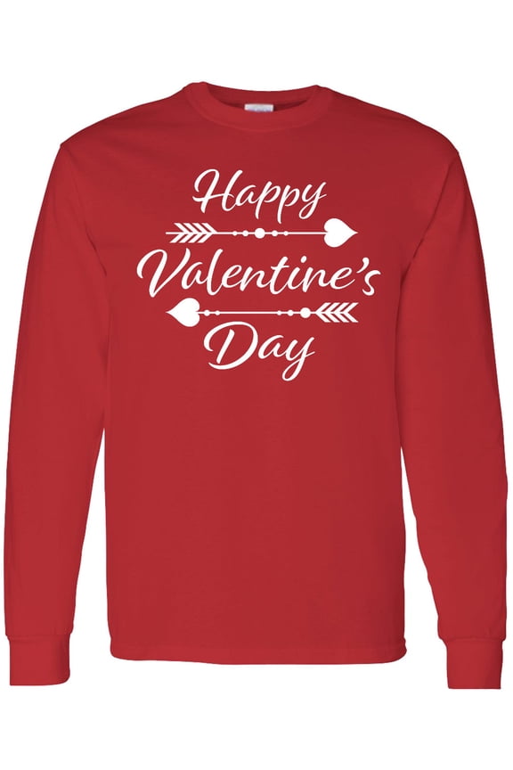 Happy Valentines Day with Arrows Long Sleeve T-Shirt