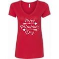 thumbnail image 1 of Inktastic Happy Valentines Day with Arrows Women's V-Neck T-Shirt, 1 of 5