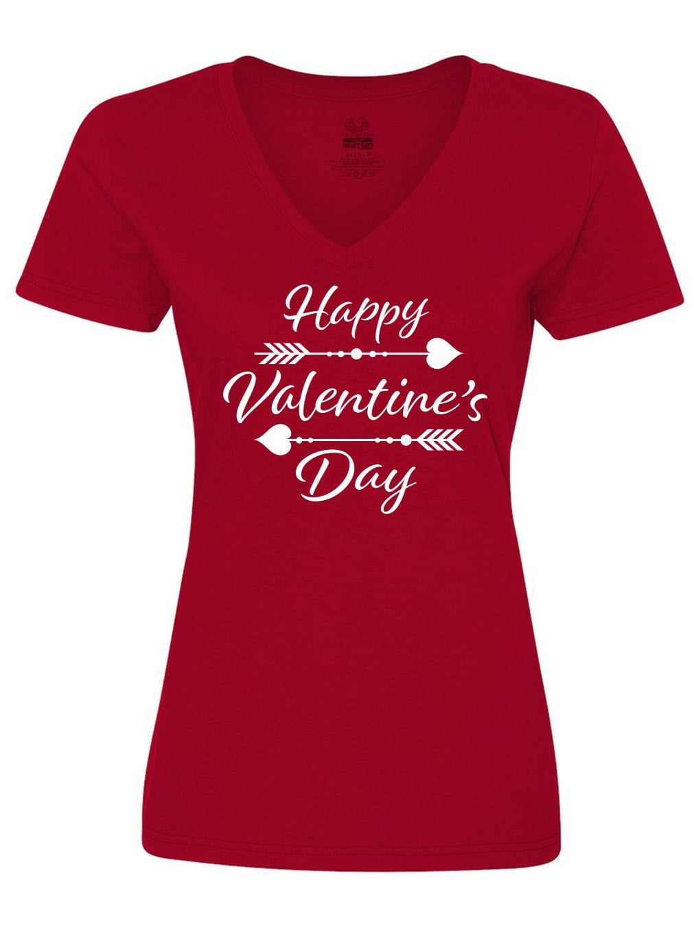 Inktastic Happy Valentines Day with Arrows Women's V-Neck T-Shirt ...