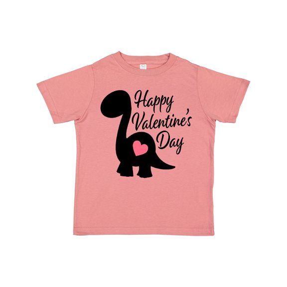 Inktastic Happy Valentines Day with Dinosaur Silhouette and Heart Boys or Girls Toddler T-Shirt