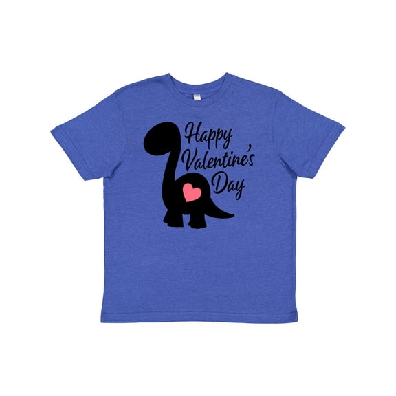 Inktastic Happy Valentines Day with Dinosaur Silhouette and Heart Youth T-Shirt