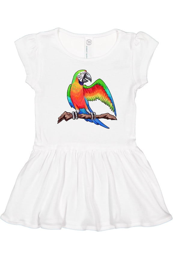 Harlequin Macaw Parrot Girls Toddler Dress