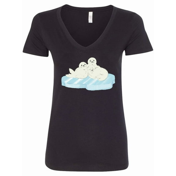 Inktastic Harp Seal Women's V-Neck T-Shirt