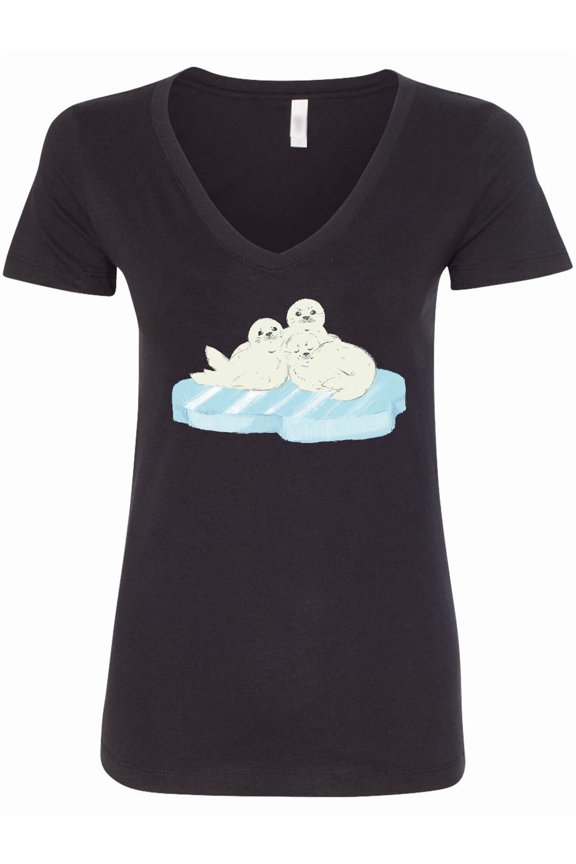Harp Seal Women's V-Neck T-Shirt