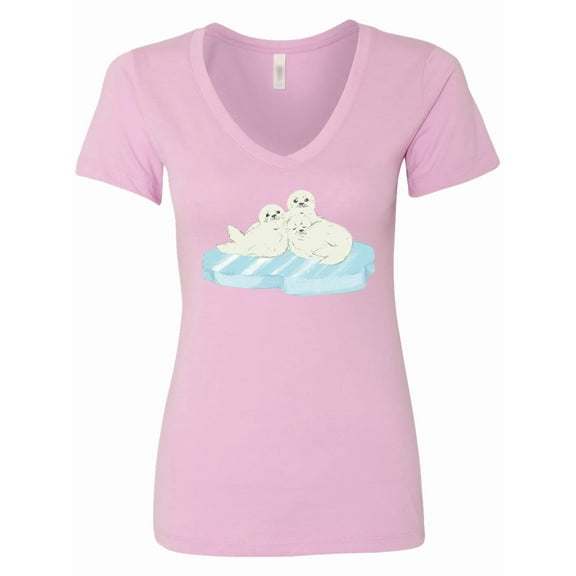 Inktastic Harp Seal Women's V-Neck T-Shirt