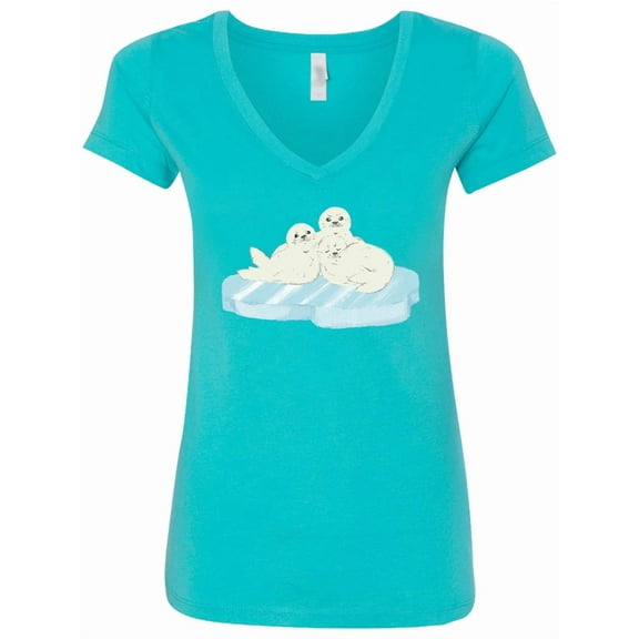 Inktastic Harp Seal Women's V-Neck T-Shirt
