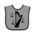 thumbnail image 1 of Inktastic Harp Silhouette Music Gift Boys or Girls Baby Bib, 1 of 4