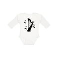 thumbnail image 1 of Inktastic Harp Silhouette Music Gift Boys or Girls Long Sleeve Baby Bodysuit, 1 of 5