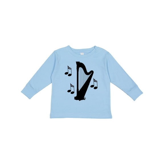 Inktastic Harp Silhouette Music Gift Boys or Girls Long Sleeve Toddler T-Shirt