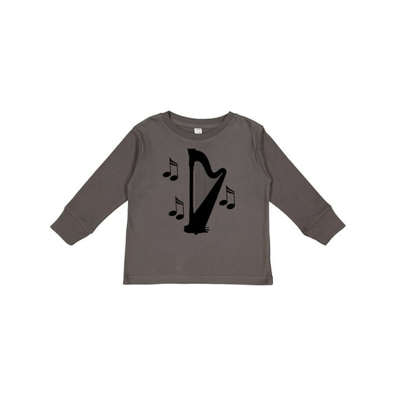 Inktastic Harp Silhouette Music Gift Boys or Girls Long Sleeve Toddler T-Shirt