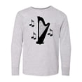 thumbnail image 1 of Inktastic Harp Silhouette Music Gift Long Sleeve Youth T-Shirt, 1 of 5