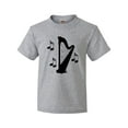 thumbnail image 1 of Inktastic Harp Silhouette Music Gift Youth T-Shirt, 1 of 5