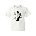 thumbnail image 1 of Inktastic Harp Silhouette Music Gift Youth T-Shirt, 1 of 5