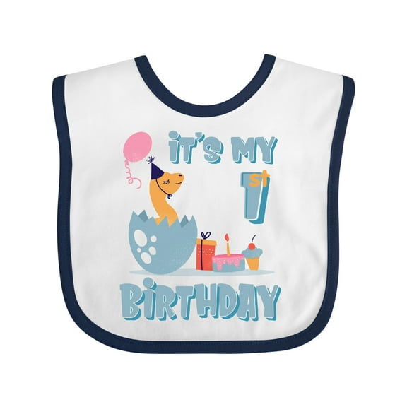 Inktastic Hatching Dinosaur 1st Birthday Boys or Girls Baby Bib