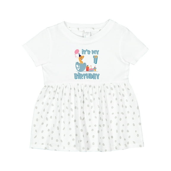 Inktastic Hatching Dinosaur 1st Birthday Girls Baby Dress
