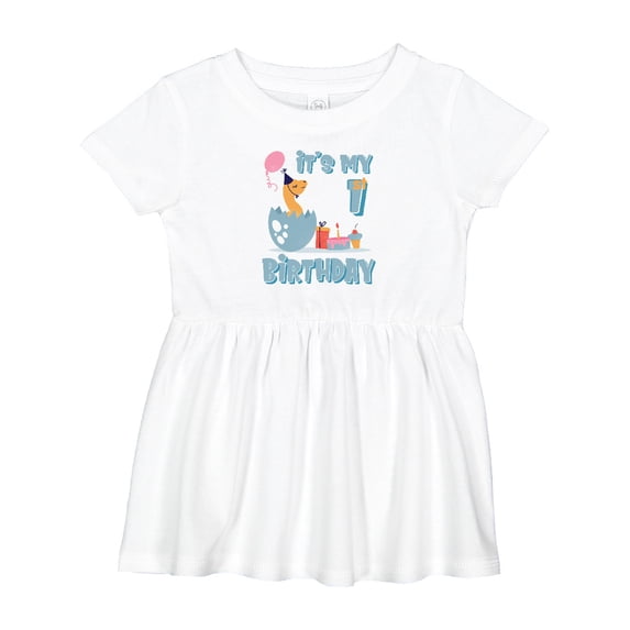 Inktastic Hatching Dinosaur 1st Birthday Girls Baby Dress