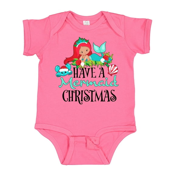 Inktastic Have a Mermaid Christmas with Crab and Seashell Boys or Girls Baby Bodysuit