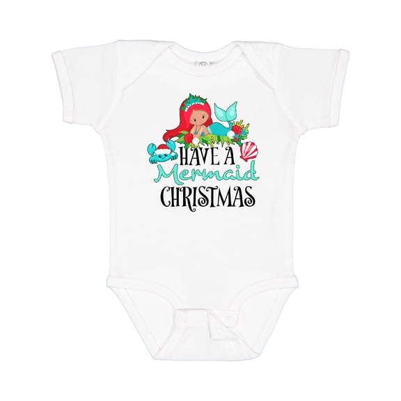 Inktastic Have a Mermaid Christmas with Crab and Seashell Boys or Girls Baby Bodysuit