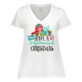 thumbnail image 1 of Inktastic Have a Mermaid Christmas with Crab and Seashell Women's Plus Size V-Neck T-Shirt, 1 of 5