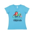 thumbnail image 1 of Inktastic Have a Mermaid Christmas with Crab and Seashell Women's V-Neck T-Shirt, 1 of 5
