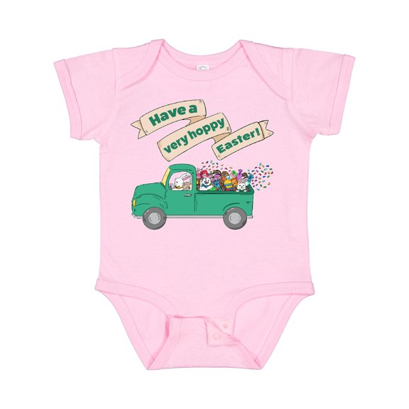 Inktastic Have a Very Hoppy Easter Green Bunny Truck Boys or Girls Baby Bodysuit