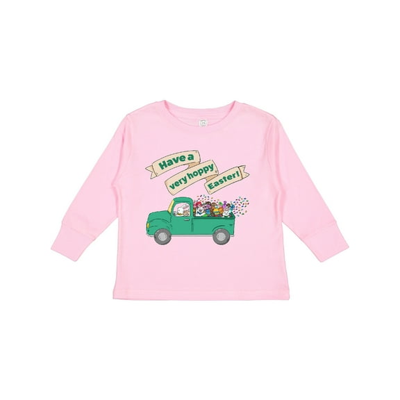 Inktastic Have a Very Hoppy Easter Green Bunny Truck Boys or Girls Long Sleeve Toddler T-Shirt