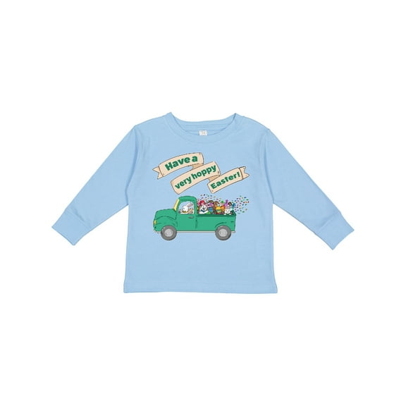 Inktastic Have a Very Hoppy Easter Green Bunny Truck Boys or Girls Long Sleeve Toddler T-Shirt