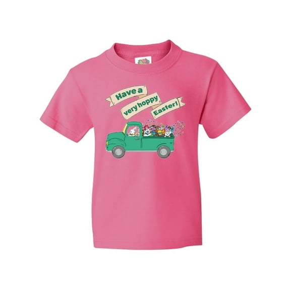 Inktastic Have a Very Hoppy Easter Green Bunny Truck Youth T-Shirt
